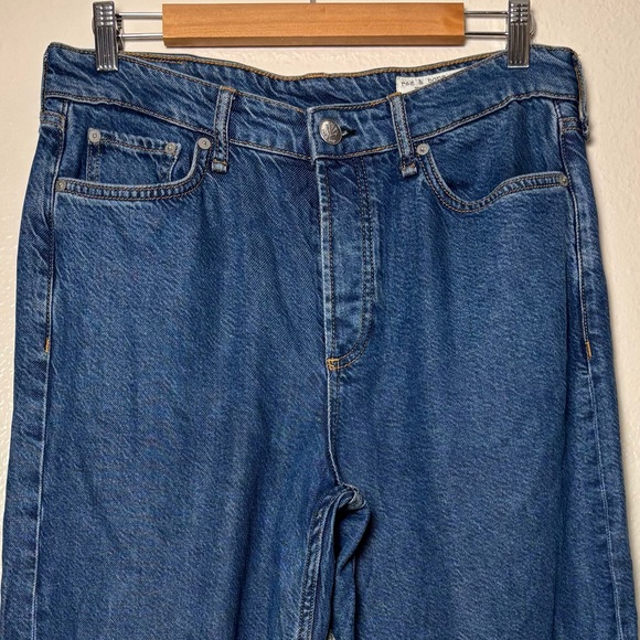 Rag & Bone Logan Low Rise Wide Leg Jean button fly blue jeans in Lily Women's 29 - Picture 7 of 16